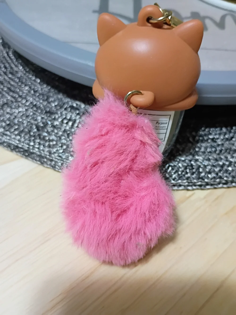 Bath & Body Works Fox Hand Sanitizer Keychain with Pink Pom